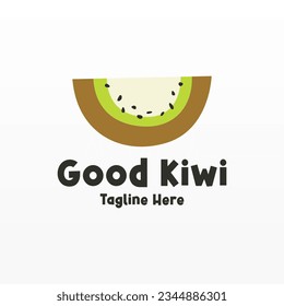 Kiwi fruit logo design concept template. Fresh fruit logo design