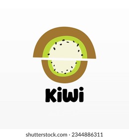 Vorlage für das Design des Kiwi Obstlogos. Logo für frisches Obst