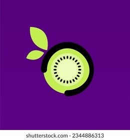 Vorlage für das Design des Kiwi Obstlogos. Logo für frisches Obst