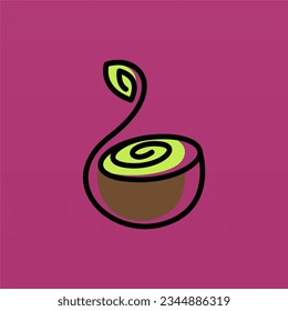 Kiwi fruit logo design concept template. Fresh fruit logo design