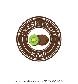 Kiwi Fruit Logo Template Illustration. Suitable For Product Label