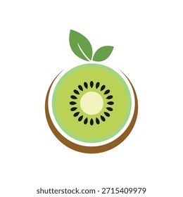 Ilustración vectorial de Logo de Fruta de Kiwi