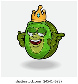 Kiwi Fruit Mascot Character Cartoon With Smug expression. Vector Illustrations