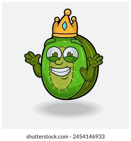 Kiwi Fruit Mascot Character Cartoon With Dont Know Smile expression. Vector Illustrations