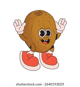 Kiwi fruit mascot character cartoon icon illustration