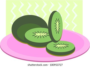 Kiwi Fruit on a Platter