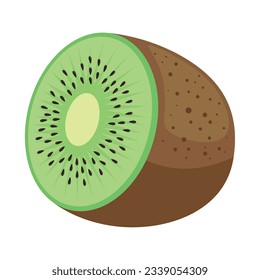 kiwi fruta sobre fondo blanco icono aislado