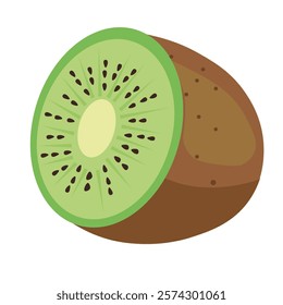 Kiwi fruit on white background icon