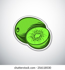 kiwi fruit outline vector illustration