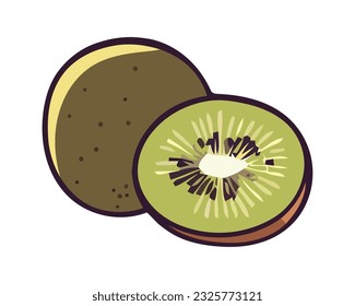 kiwi fruit ripe and healthy icon isolated