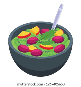 Kiwi fruit salad icon. Isometric of Kiwi fruit salad vector icon for web design isolated on white background