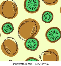 Kiwi fruit seamless pattern