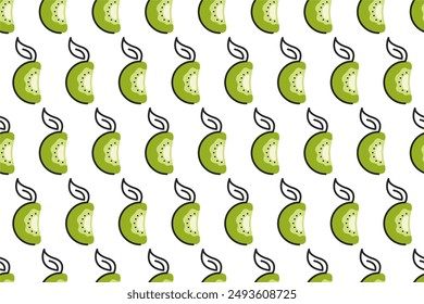 Kiwi fruit seamless pattern background. Fruit seamless pattern background can be used as web banner, social media banner, wrapping paper, etc.