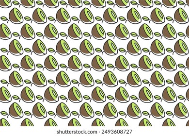 Kiwi fruit seamless pattern background. Fruit seamless pattern background can be used as web banner, social media banner, wrapping paper, etc.