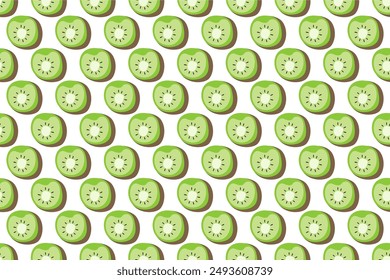 Kiwi fruit seamless pattern background. Fruit seamless pattern background can be used as web banner, social media banner, wrapping paper, etc.