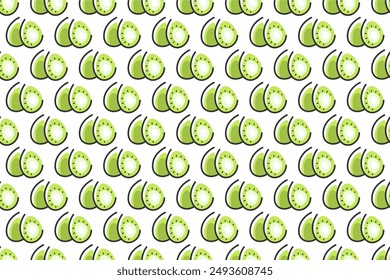 Kiwi fruit seamless pattern background. Fruit seamless pattern background can be used as web banner, social media banner, wrapping paper, etc.