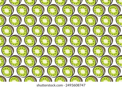 Kiwi fruit seamless pattern background. Fruit seamless pattern background can be used as web banner, social media banner, wrapping paper, etc.