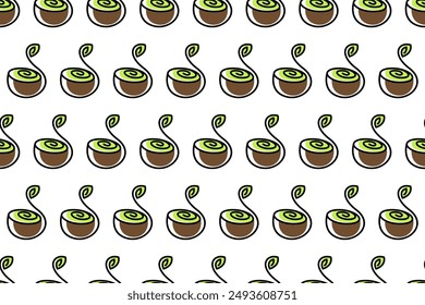 Kiwi fruit seamless pattern background. Fruit seamless pattern background can be used as web banner, social media banner, wrapping paper, etc.