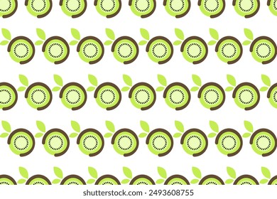 Kiwi fruit seamless pattern background. Fruit seamless pattern background can be used as web banner, social media banner, wrapping paper, etc.