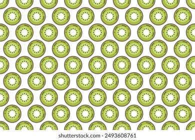 Kiwi fruit seamless pattern background. Fruit seamless pattern background can be used as web banner, social media banner, wrapping paper, etc.