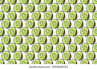 Kiwi fruit seamless pattern background. Fruit seamless pattern background can be used as web banner, social media banner, wrapping paper, etc.