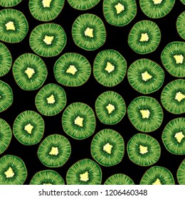 kiwi fruit seamless pattern vector