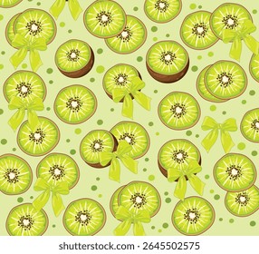 Kiwi Fruit Seamless Pattern vector