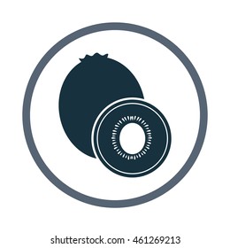 Kiwi fruit simple icon on the background