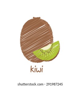 kiwi fruit, sketch design vector