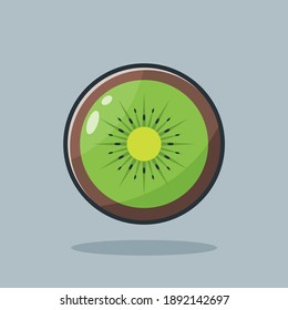 Kiwi Fruit Slice Illustration Vector Design