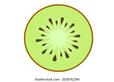 Kiwi fruit slice isolated on a white background