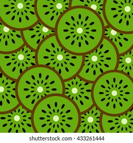 Kiwi fruit slice vector background.