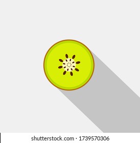 kiwi fruit slice. Vector icon illustration. 