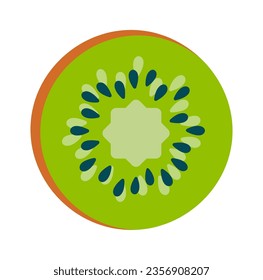 Kiwi Fruit Slice Vector Illustration