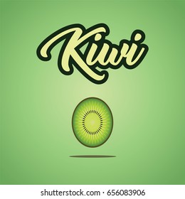 Kiwi fruit sliced segment isolated on background