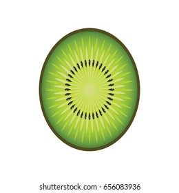 Kiwi fruit sliced segment isolated on background