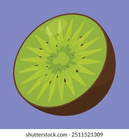 Kiwi vetor de frutas. ícone de frutas meio kiwi. vetor de fatia de frutas meio kiwi. kiwi doce