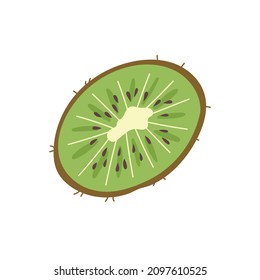 Kiwi-Frucht-Vektorgrafik, handgezeichnet, naiv