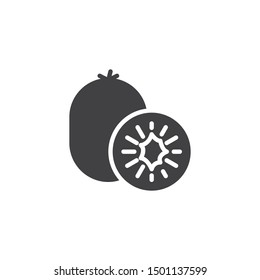 Kiwi fruit vector icon. filled flat sign for mobile concept and web design. Kiwi whole and slice glyph icon. Symbol, logo illustration. Vector graphics