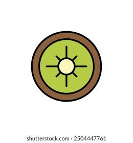 Kiwi fruit vector icon. Flat illustration of green tropical kiwifruit. Nutrition, vitamins, organic, healthy eating concepts.