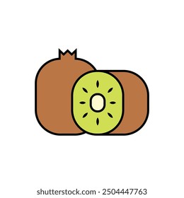 Kiwi fruit vector icon. Flat illustration of green tropical kiwifruit. Nutrition, vitamins, organic, healthy eating concepts.