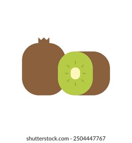 Kiwi fruit vector icon. Flat illustration of green tropical kiwifruit. Nutrition, vitamins, organic, healthy eating concepts.