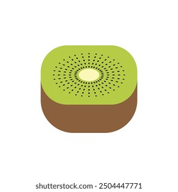 Kiwi fruit vector icon. Flat illustration of green tropical kiwifruit. Nutrition, vitamins, organic, healthy eating concepts.