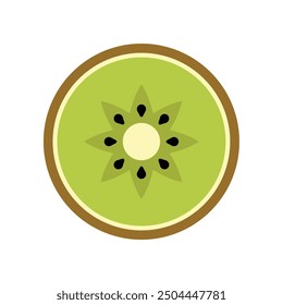 Icono de Vector de fruta de kiwi. Ilustración plana de kiwi tropical verde. Nutrición, vitaminas, conceptos de alimentación orgánica y saludable.