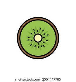 Kiwi fruit vector icon. Flat illustration of green tropical kiwifruit. Nutrition, vitamins, organic, healthy eating concepts.