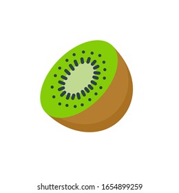 Kiwi fruit vector icon illustration. Half kiwifruit logo cartoon flat isolated icon.