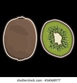 Kiwi fruit, vector illustration.