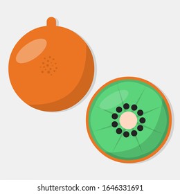 kiwi fruit vector illustration in flat style