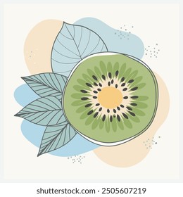 Kiwi Fruit Vector Illustration, Fresh, Juicy, and Vibrant