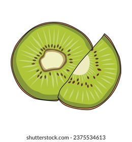 Kiwi fruit vector illustration, suitable for sticker, icon, logo, and graphic design elements